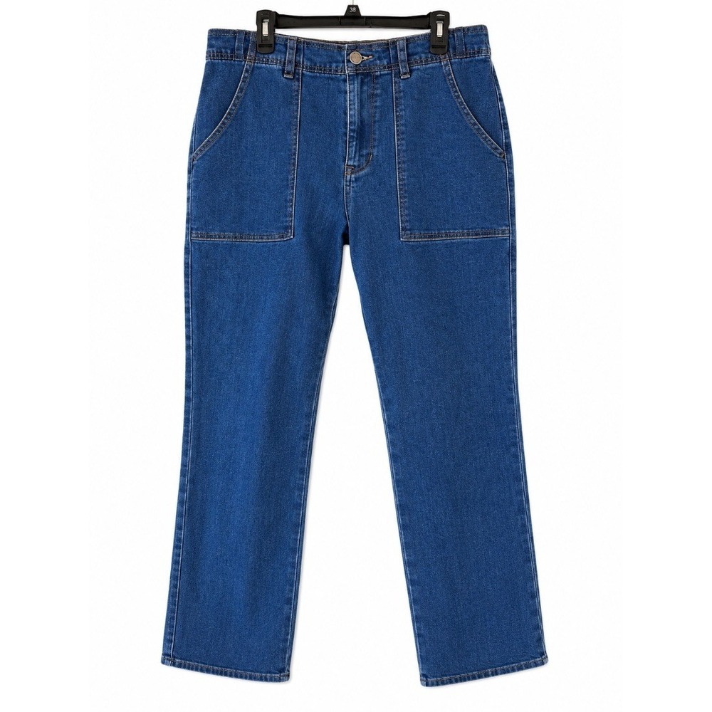 reCreation Womens Blue Denim Utility Carpenter Jeans Elastic Waist Size M